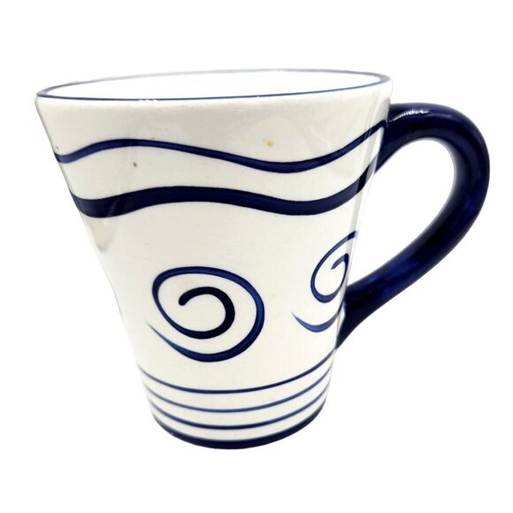 Hand Painted Blue Bayou And White Mug, Cardinal, INC 20oz - Picture 2 of 7